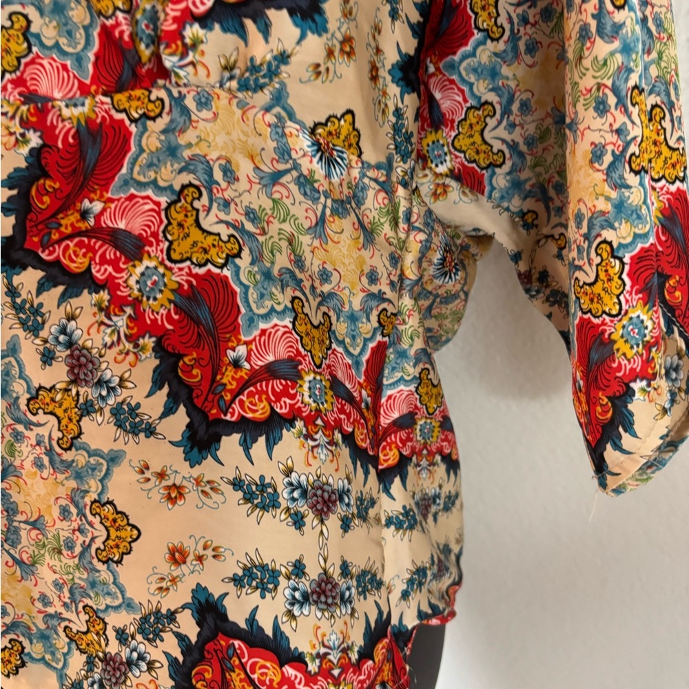 AKA New York Red Ruffled Fitted Blouse by Anthropologie - Picture 5 of 16